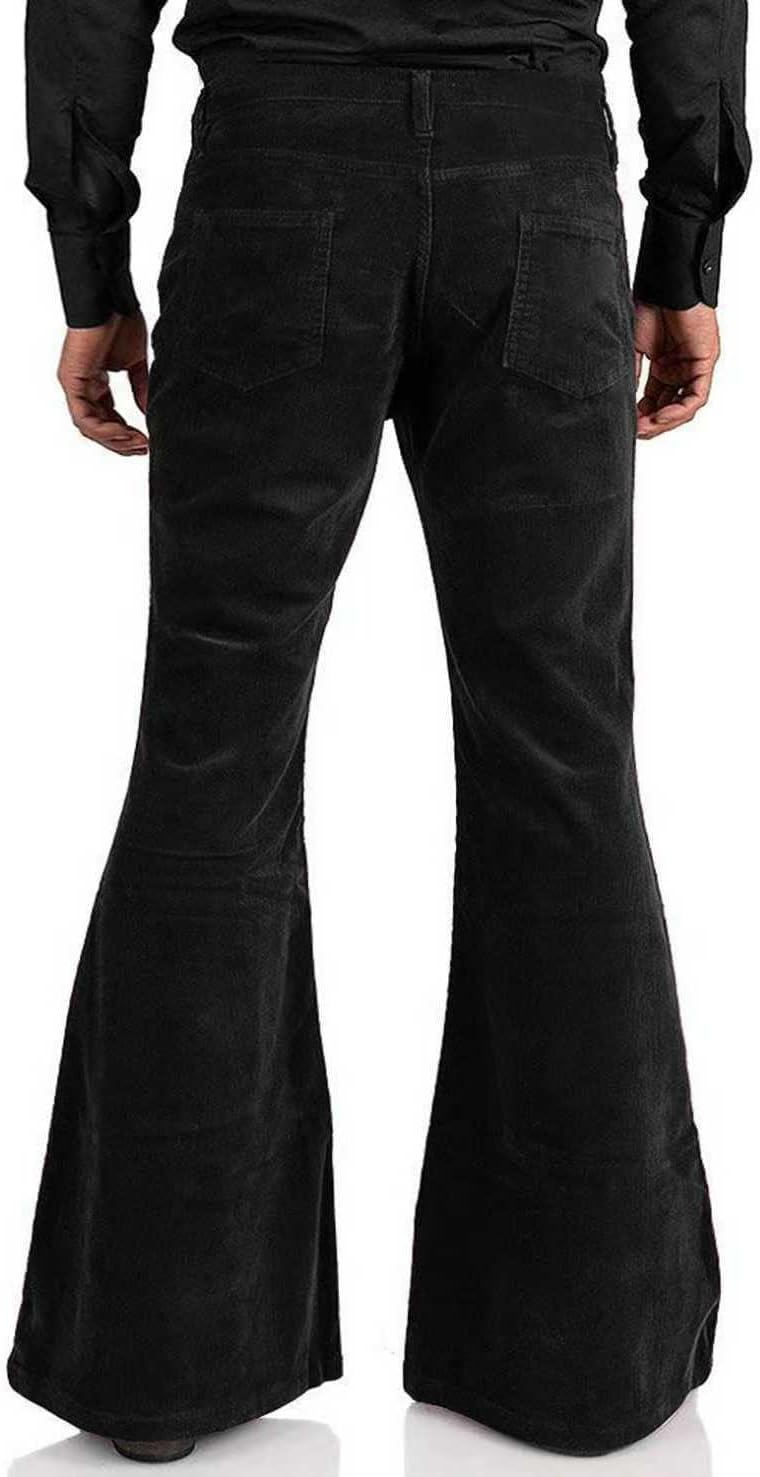 Men's Corduroy Vintage Bell Bottom Pants 70s,Disco Stretchy Flared Pants Fit 60s 70s Outfits for Men,Mens Bell Bottom Jeans. - Image 3
