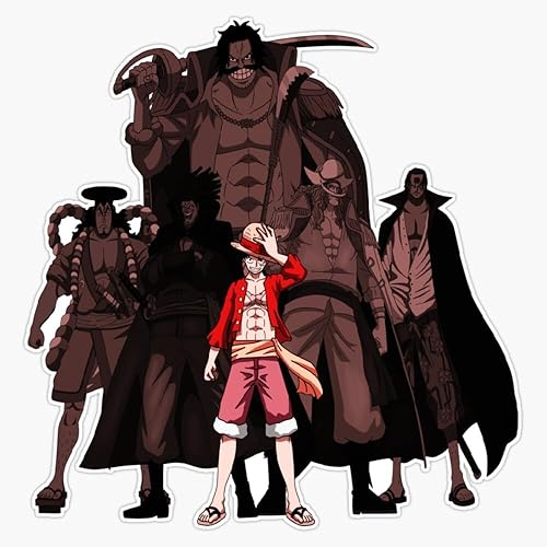 Luffy and GOL D Roger and Shanks and Whitebeard y Kozuki Oden - Adhesivo de vinilo para parachoques de 5 pulgadas