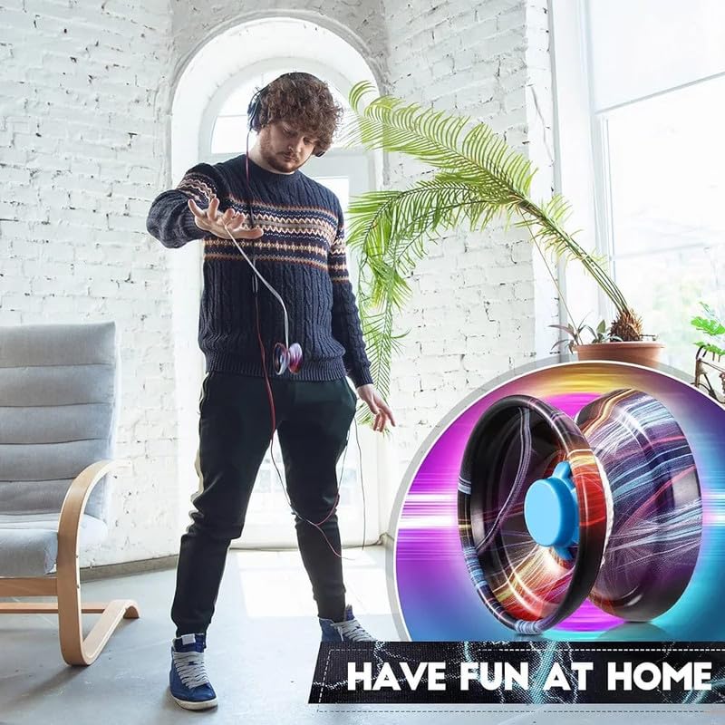 Image of YO-YO Toy for Kids|Metal|Responsive or Non Responsive String|Pack of 1|You May get Random Print or color-19
