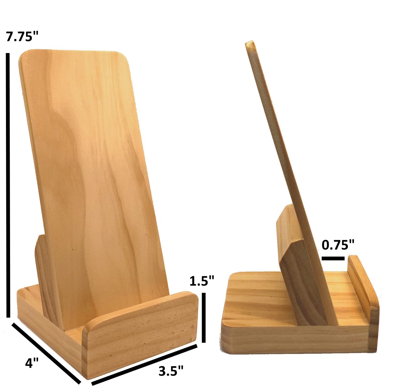 Elegante soporte de madera de pino para literatura, soporte para folletos, soporte para tableta, organizador de escritorio y soporte de exhibición de madera para encimera [paquete de 2]