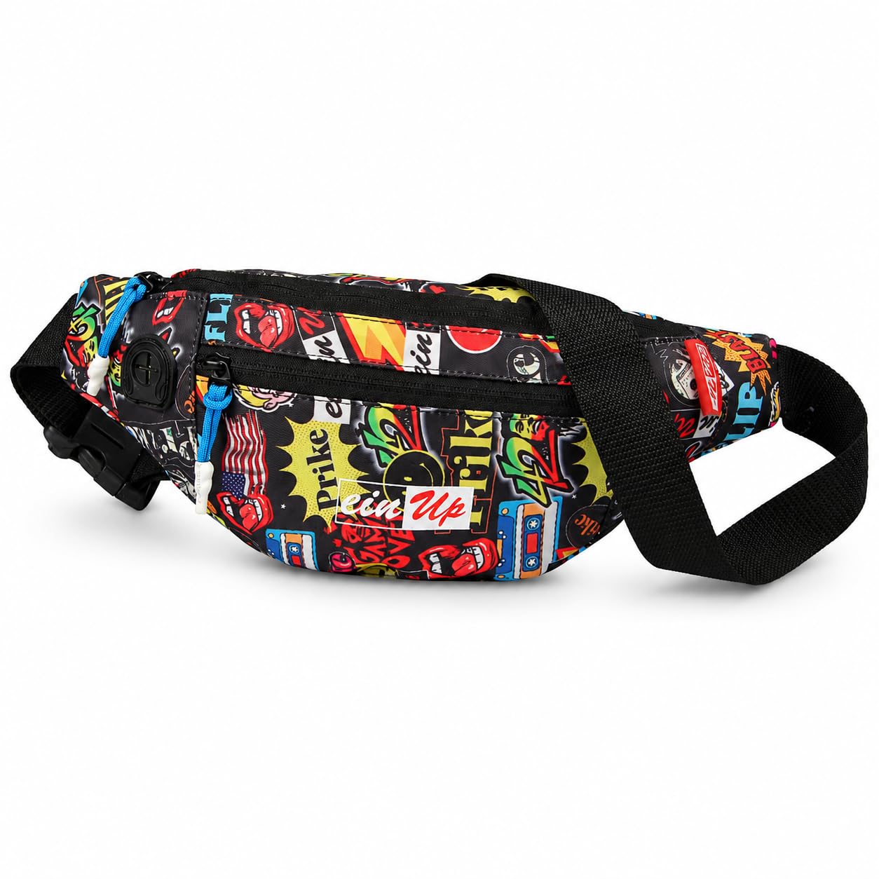 Fluffy Printed Waist Bag Elegant Style Travel Pouch Passport Holder with Adjustable Strap for Men Chest Fanny Pack Women Side Bag Hiking Trekking/Hand Purse/Mobile Bag/Official Gifts for Boys-image-29