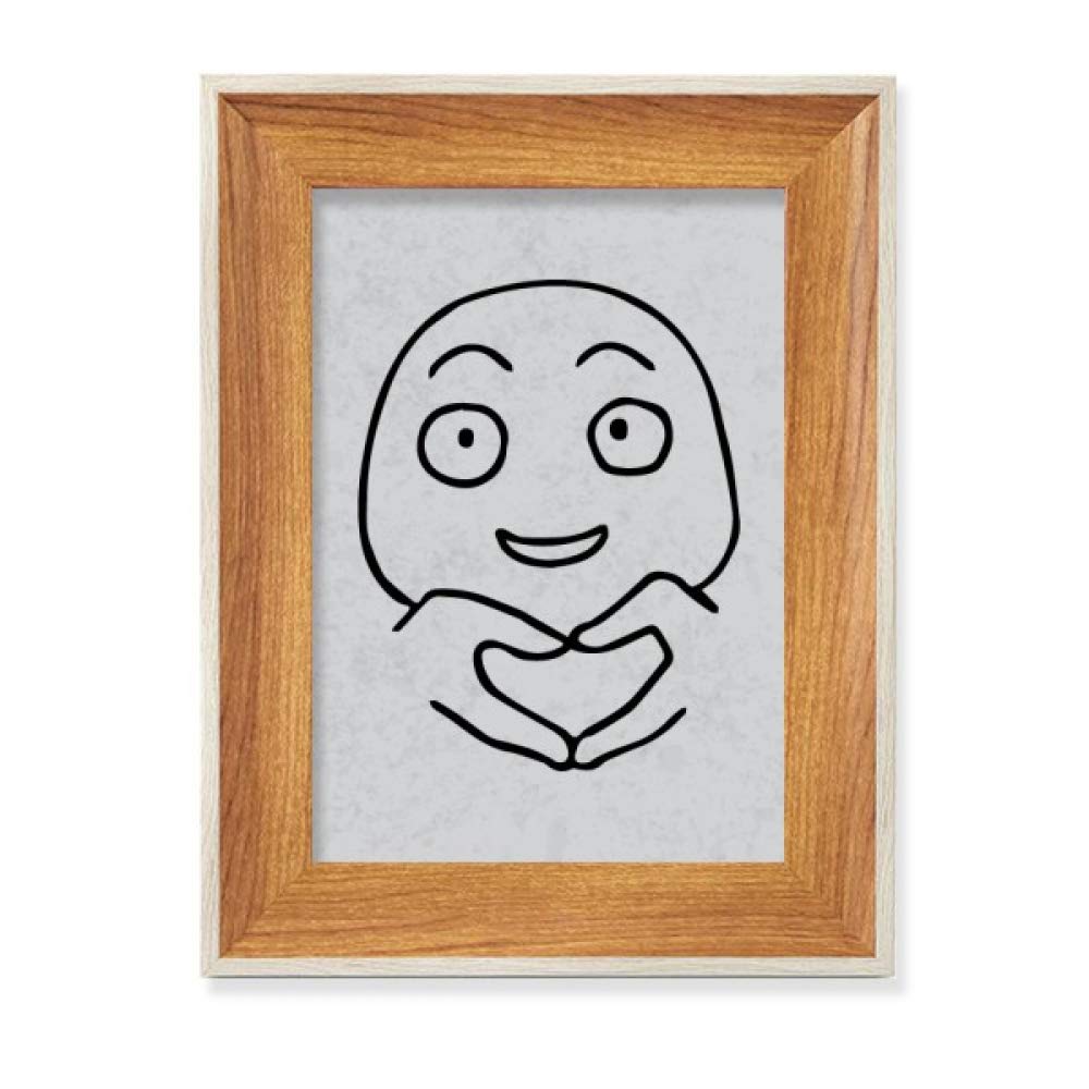 Cadre de photo en bois de bureau Smiley Noire cœur pour affichage de tableau art et peinture