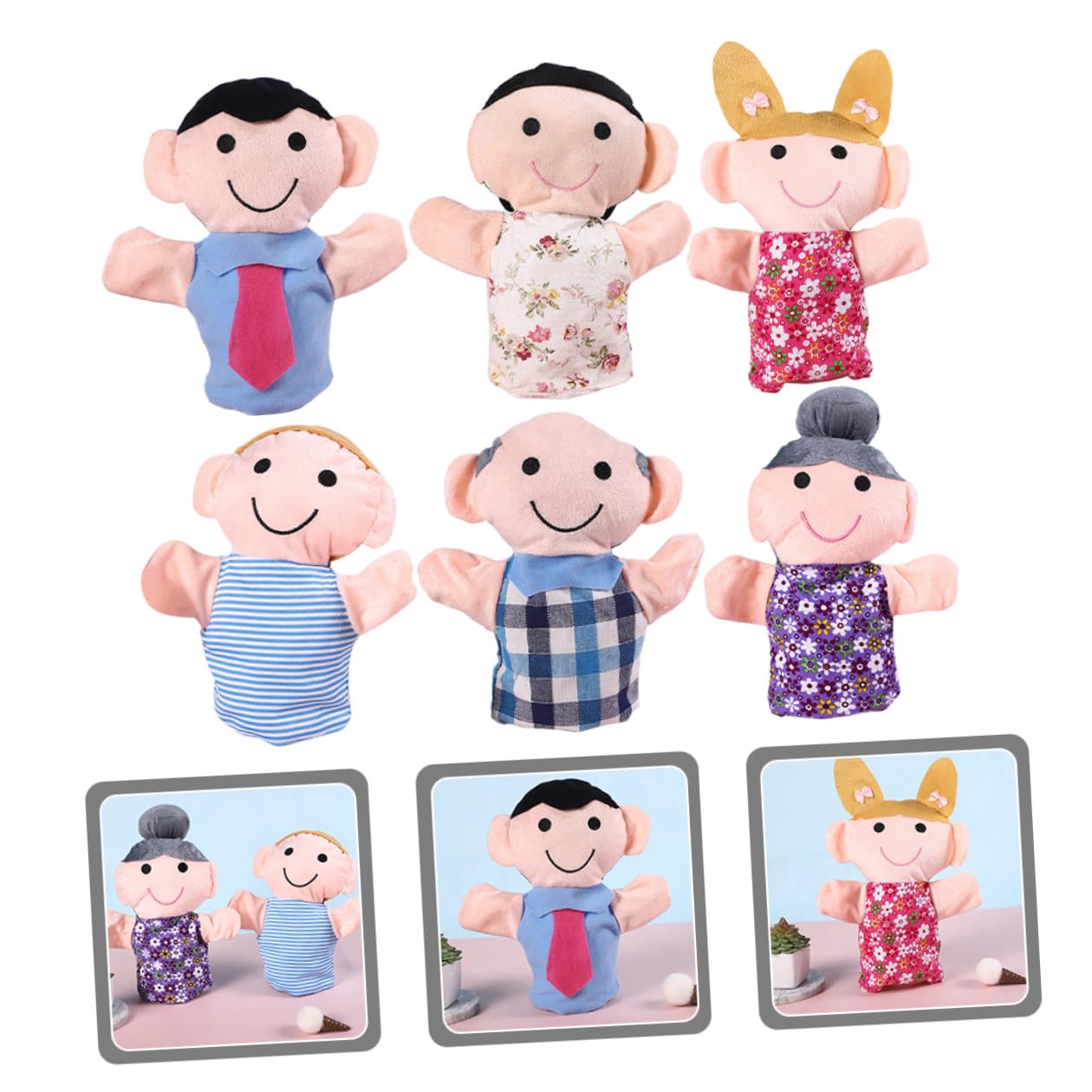 TOYANDONA 6pezzi Burattini per Ragazzo Ragazza Giocattolo per Giochi di Ruolo Burattini Mano per Ragazzo Ragazza Realizzati in Peluche Cotone Pp Ultra Morbidi e Confortevoli