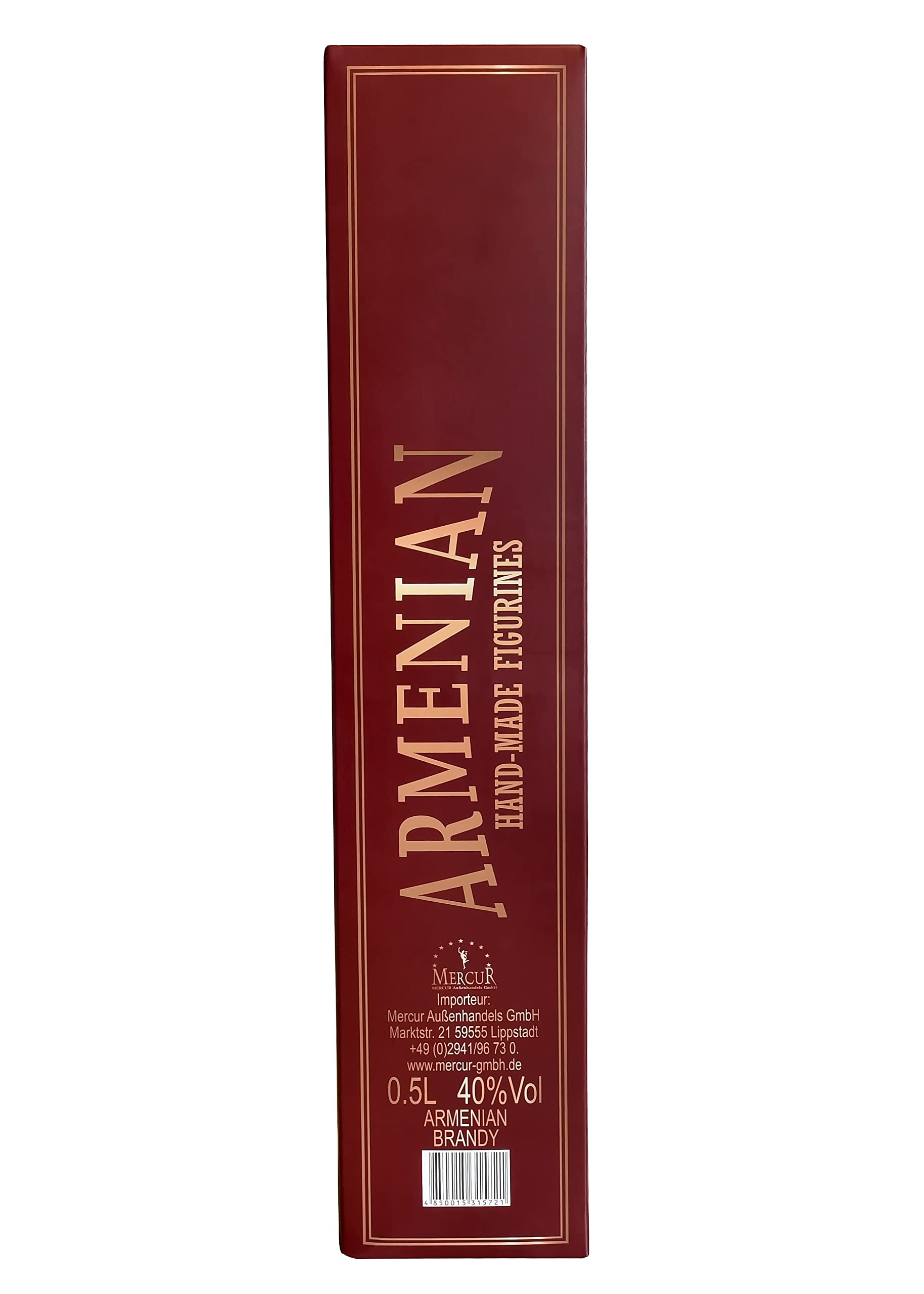 Armenian Brandy Gewehr 0,5 l Glas in Kartonbox, 5 Jahre gereift, 40% Vol. | Weinbrand aus Trauben destilliert, mit blumigem Bukett und Vanillenoten, ideal als Digestif oder Geschenkidee Männer, Frauen