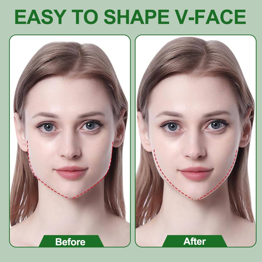 Doppio Mento Maschera Viso Snellente,Maschere Riutilizzabili a V,Fascia per il lifting del viso per il dimagrimento,per il viso Per Facciale a forma di V per viso rassodante anti-rughe