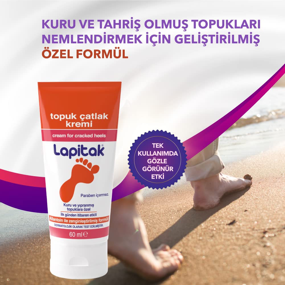 Lapitak Topuk Çatlak Kremi 60ml - Ayak Kremi - Ayak Bakımı - Ayaklardaki Çatlakları Engenlemeye Yardımcı olur. Kuru ve Yıpranmış Ayaklarda 24 saat içinde etkisi hissedilir.