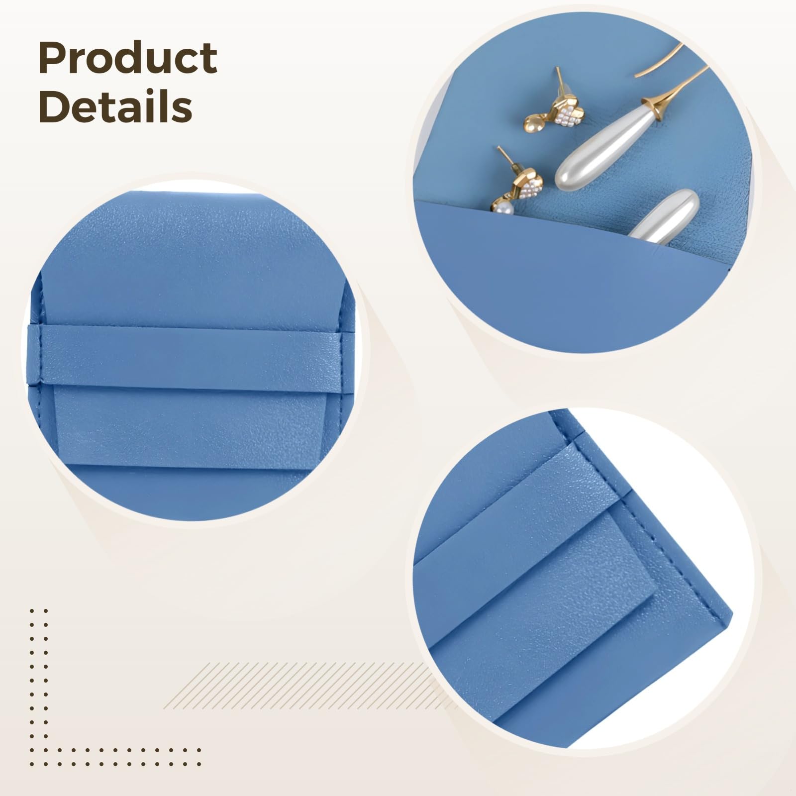 50 bolsas de microfibra para joyas, bolsas de piel sintética, 3.1 x 3.1 pulgadas para anillos, collares, azul claro