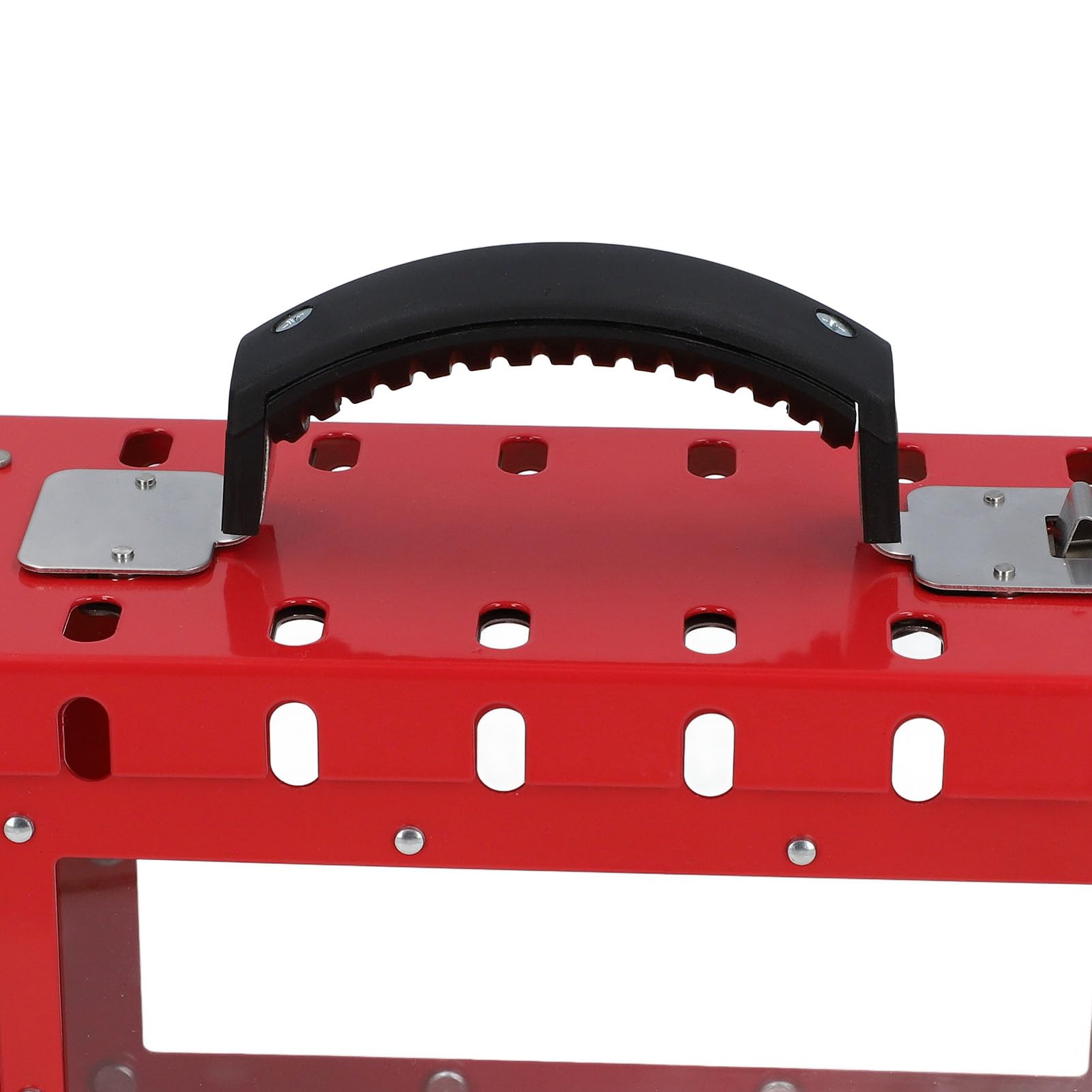 Caja de Candado de Grupo de Seguridad Caja de Bloqueo Duradera Portátil para Uso Industrial Capacidad de 12 Candados Acero Rojo