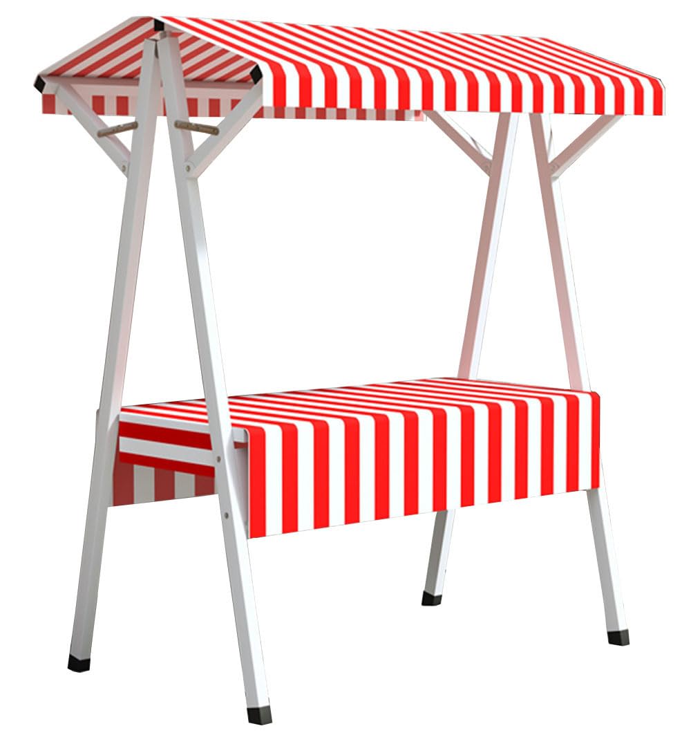 KingWich Portable Vendor Stall Cart,Mobile Kiosk Stand，Street Food Vendor Cart Outdoor Stall Display Stand(Size:130 * 60 * 200cm,Color:Red)