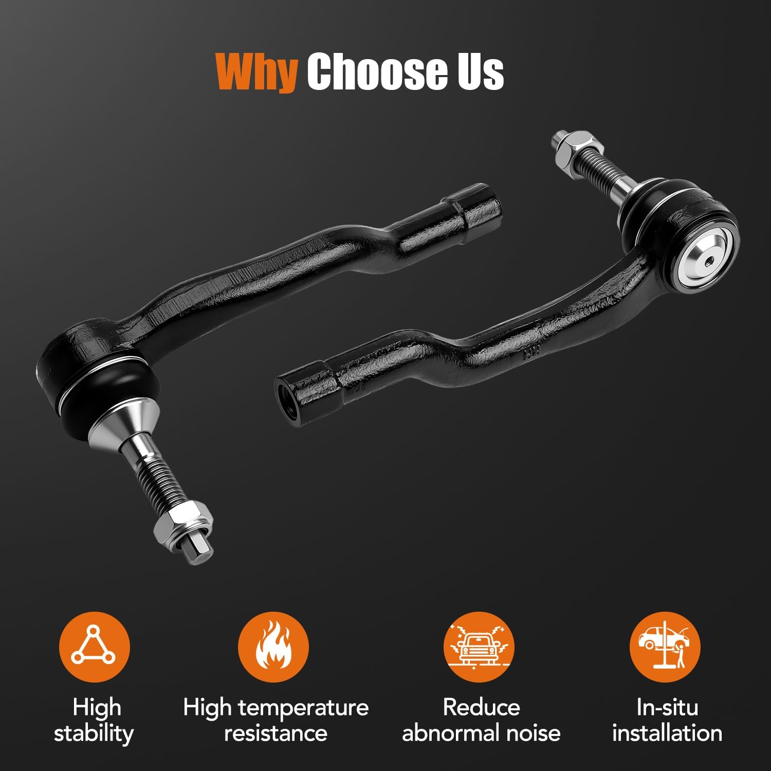 LCWRGS Front Outer Tie Rod Ends Fits for Ford Fusion 2013-2020, Edge 2015-2021, Lincoln MKZ 2013-2020, MKX 2016-2018 - 2pc