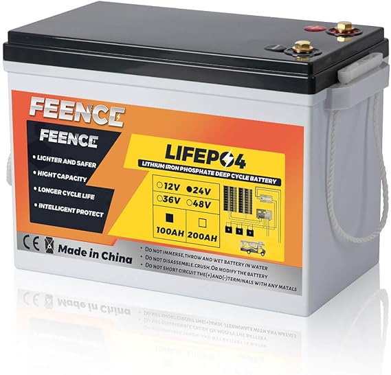 24V Lithium Battery 100AH Lifepo4 Battery Built-in 100A BMS,Specialized for 24V Trolling Motors,UP to 8000 Deep Cycle,Perfect for Boat,Solar System Storage