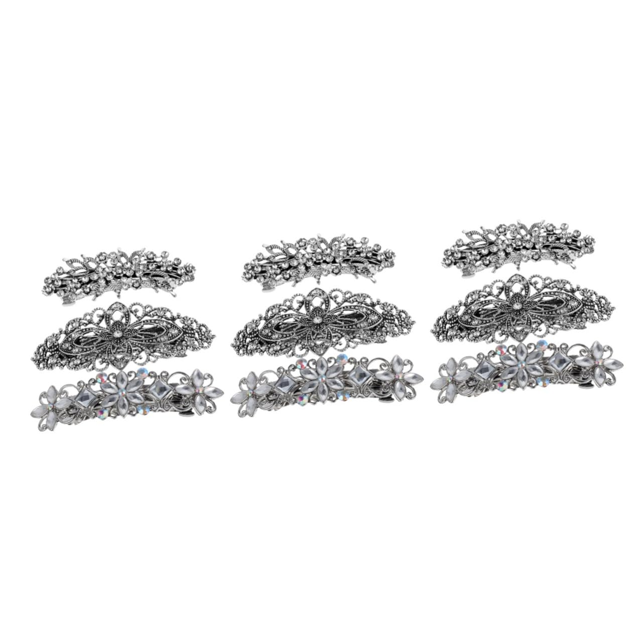 Healeved 9piezas Clips De Pelo De Diseño De Rhinestone Accesorios De Barrette Elegantes Para Mujeres Horquillas Retro y Modernas