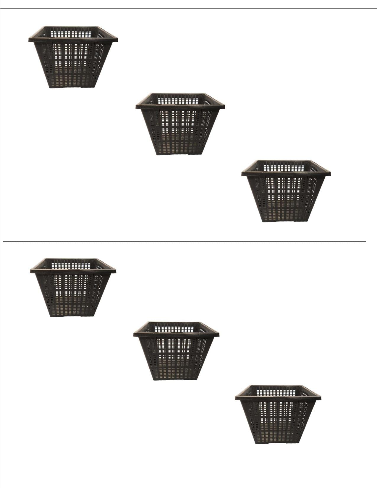 PondH2o 7 Inch (18cm) Square Plastic Slotted Mesh Baskets for Water Garden Pond Pond Plants or Flowers | Value 6 Pack, Aquatic Planting Nets Pots for Ponds, Aquariums, Aquaponics, Hydroponics
