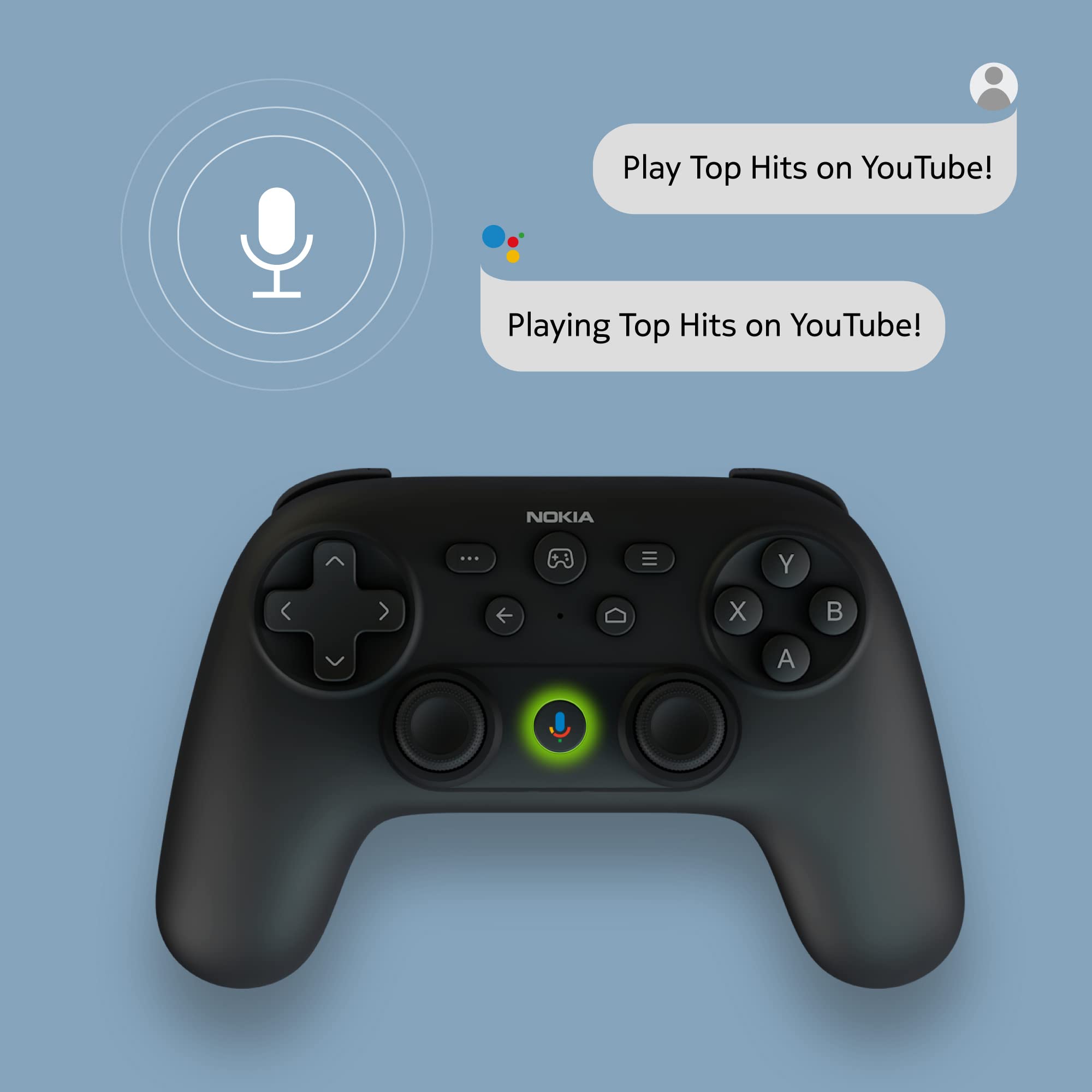 Nokia Manette de jeu pour Android TV, Streaming Box, Tablettes & Smartphones - Commande vocale intelligente -5000GC