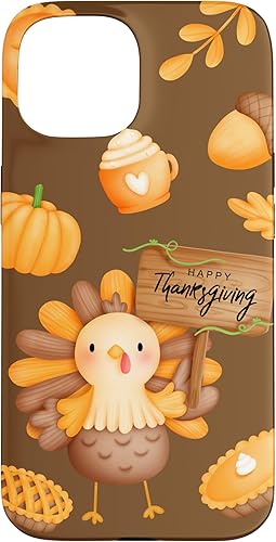 Miniatura 10 de iPhone 13 Pro Max Happy Thanksgiving Turkey - Funda de calabaza y pastel