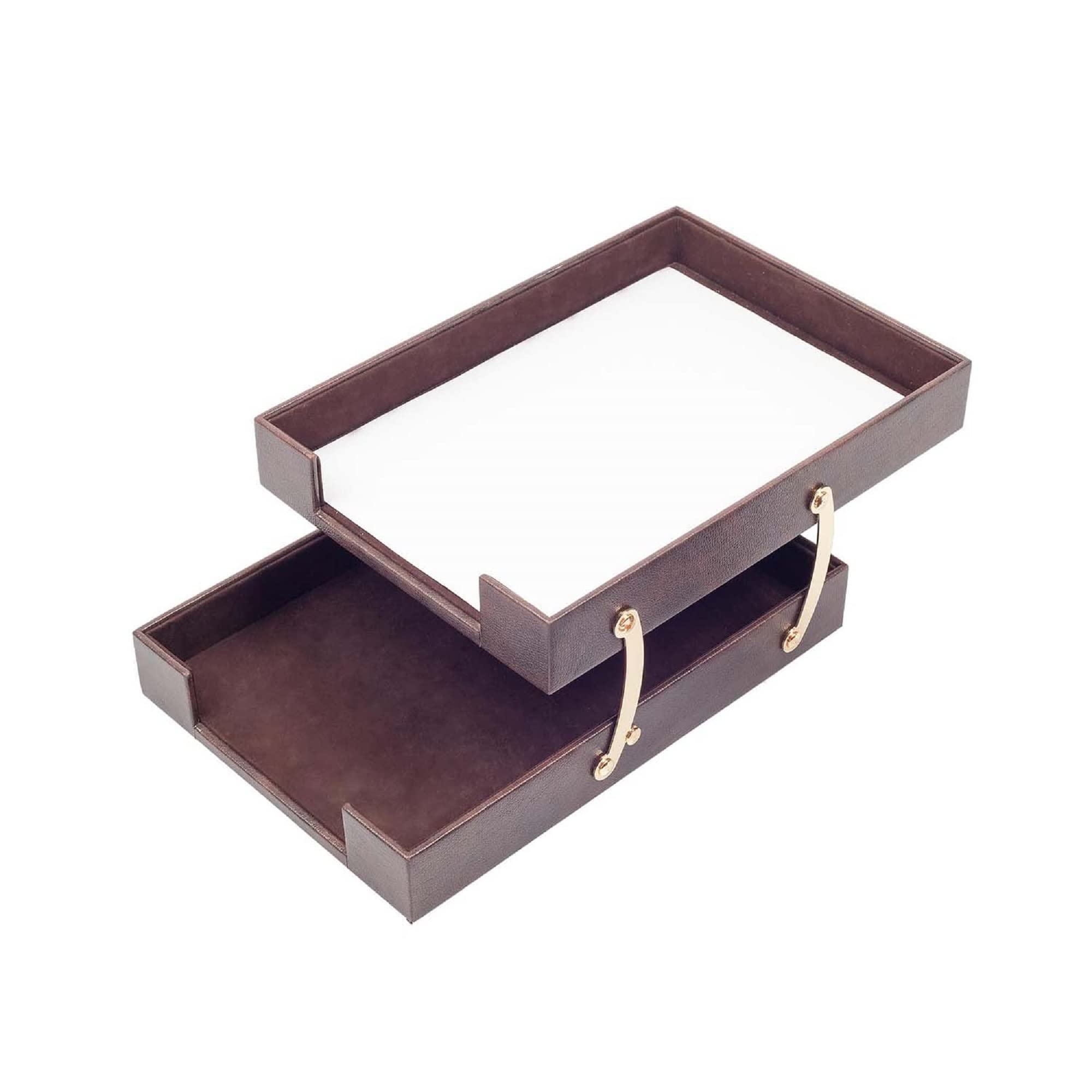 MOOGCO Set da scrivania in pelle marrone con supporto per banconote, porta penne, sottobicchiere in pelle, marrone (3C)…