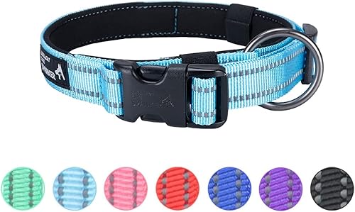 Miniatura 1 de EXCELLENT ELITE SPANKER Collar reflectante para perro, clásico, suave, acolchado, de nailon transpirable, ajustable, con hebilla de liberación