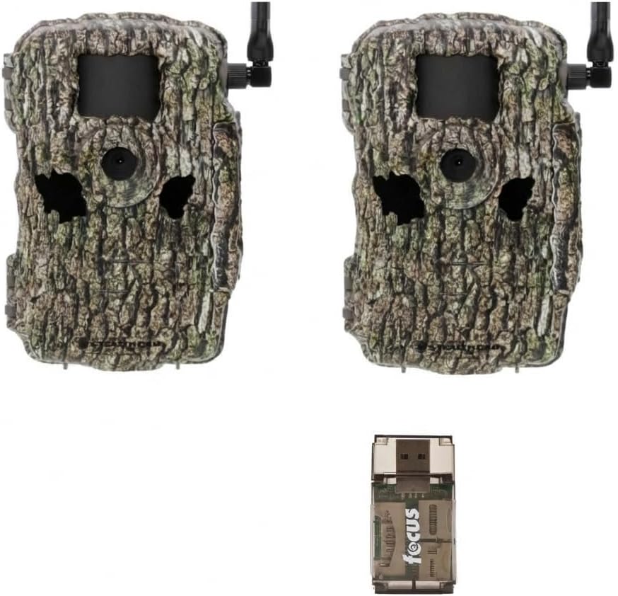 Stealth Cam Fusion XPro 36MP MP Photo and 1080P at 30FPS Video Cellular Trail Camera (AT&T and Verizon) - Treebark Camo Bundle with 32 GB SD Card and Card Reader (2-Pack) (5 Items)