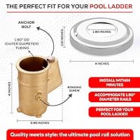 Vista 2 de Juego de anclaje y escudo de riel de piscina de latón – Paquete de 2 anclajes enterrados con profundidad de 4 pulgadas – Se adapta a tubos