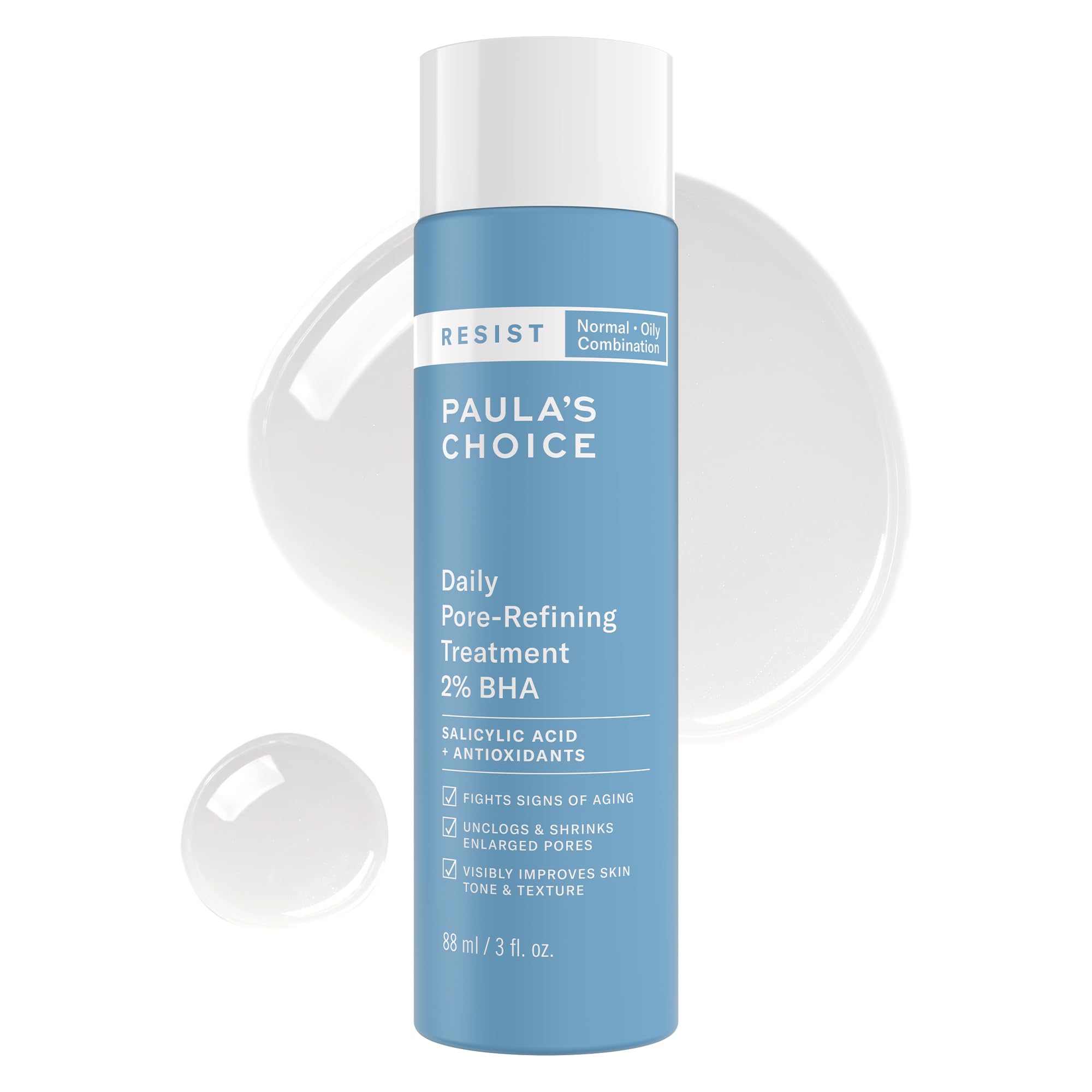 RESIST Daily Pore Refining Treatment 2% BHA Exfoliant, Face Exfoliator with Salicylic Acid & Hyaluronic Acid, Liquid Exfoliant for Oily, Normal and Combination Skin, 3oz