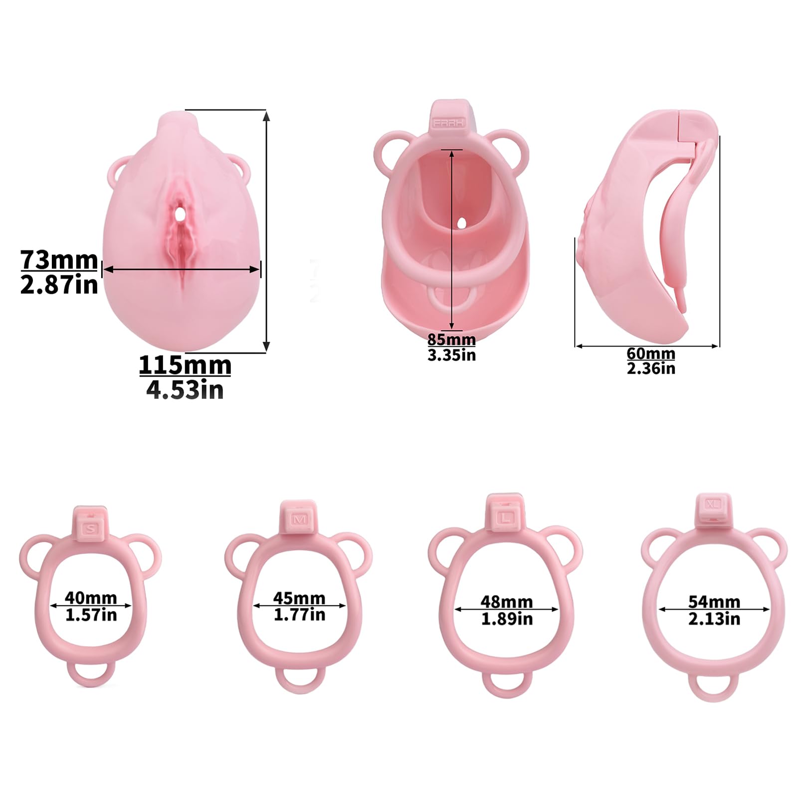 Keuschheitsgürtel für Männer– Chastity Cage mit Analplug und Realistischer Klitoris,Verstellbare Riegelgrößen,Ergonomisches Design für Komfort und Kontrolle,Ideal für BDSM und Paare(Gold)