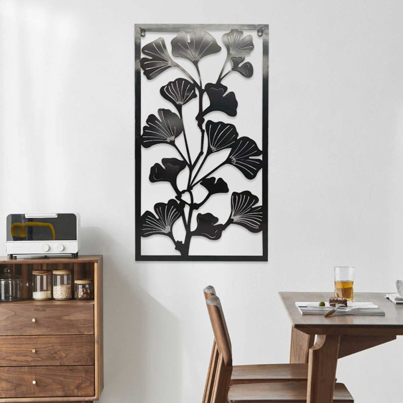 Kwiat Metalowy Wall Art Decor Iron Wall Wiszące Minimalistyczny Wystrój Domu Eleganckie Dekoracje Rzeźba Ścienne Dekoracje Dla Domu Salon Office Kryty Outdoor 30.1x 15.74 W