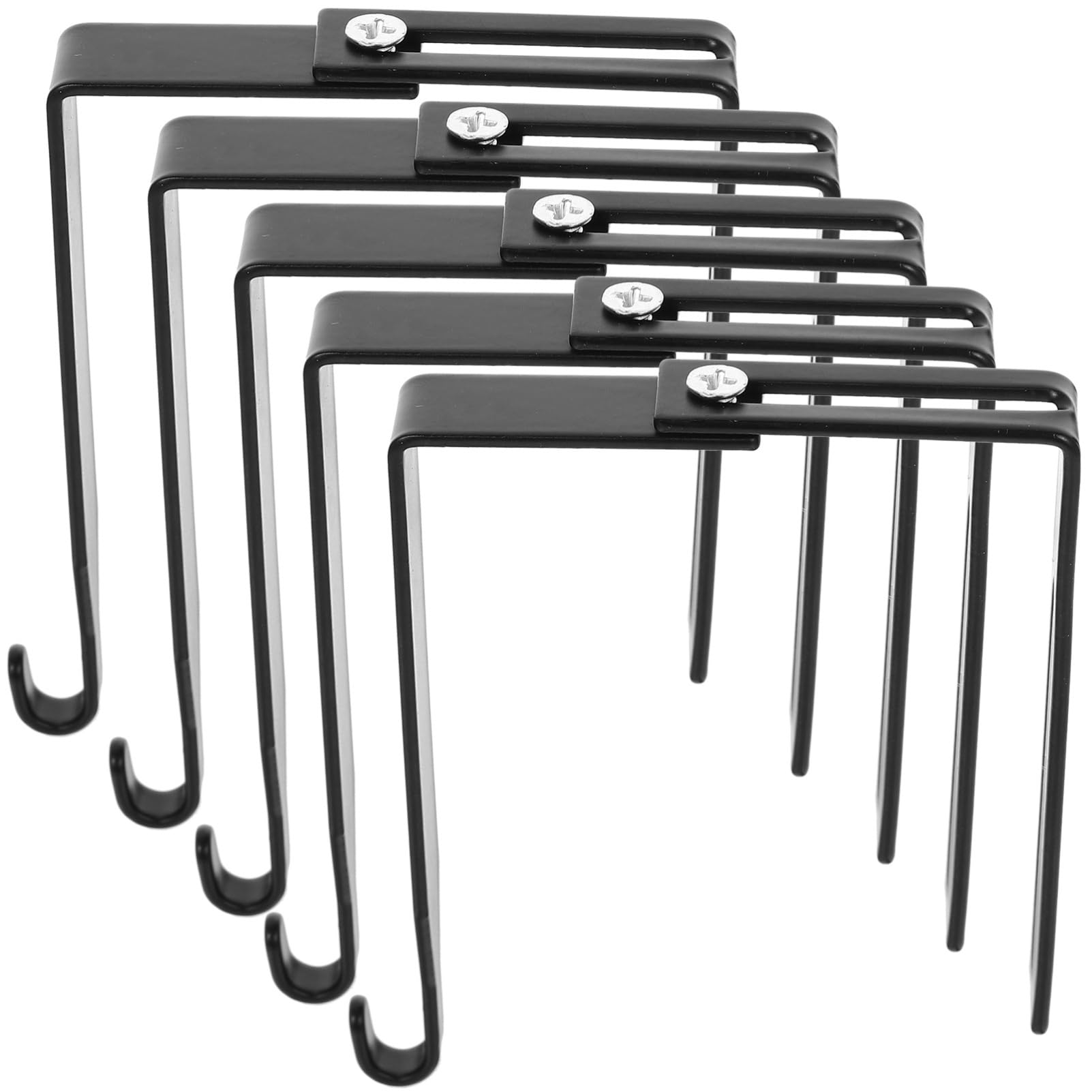 NUOBESTY 5 Ganchos Ajustables para Ropa y Perchas Divisorias, Hierro Resistente Diseño Simple, Tamaño Adaptable para Puertas y Gabinetes, Organizador Práctico para Sombreros y Bolsos Hogar