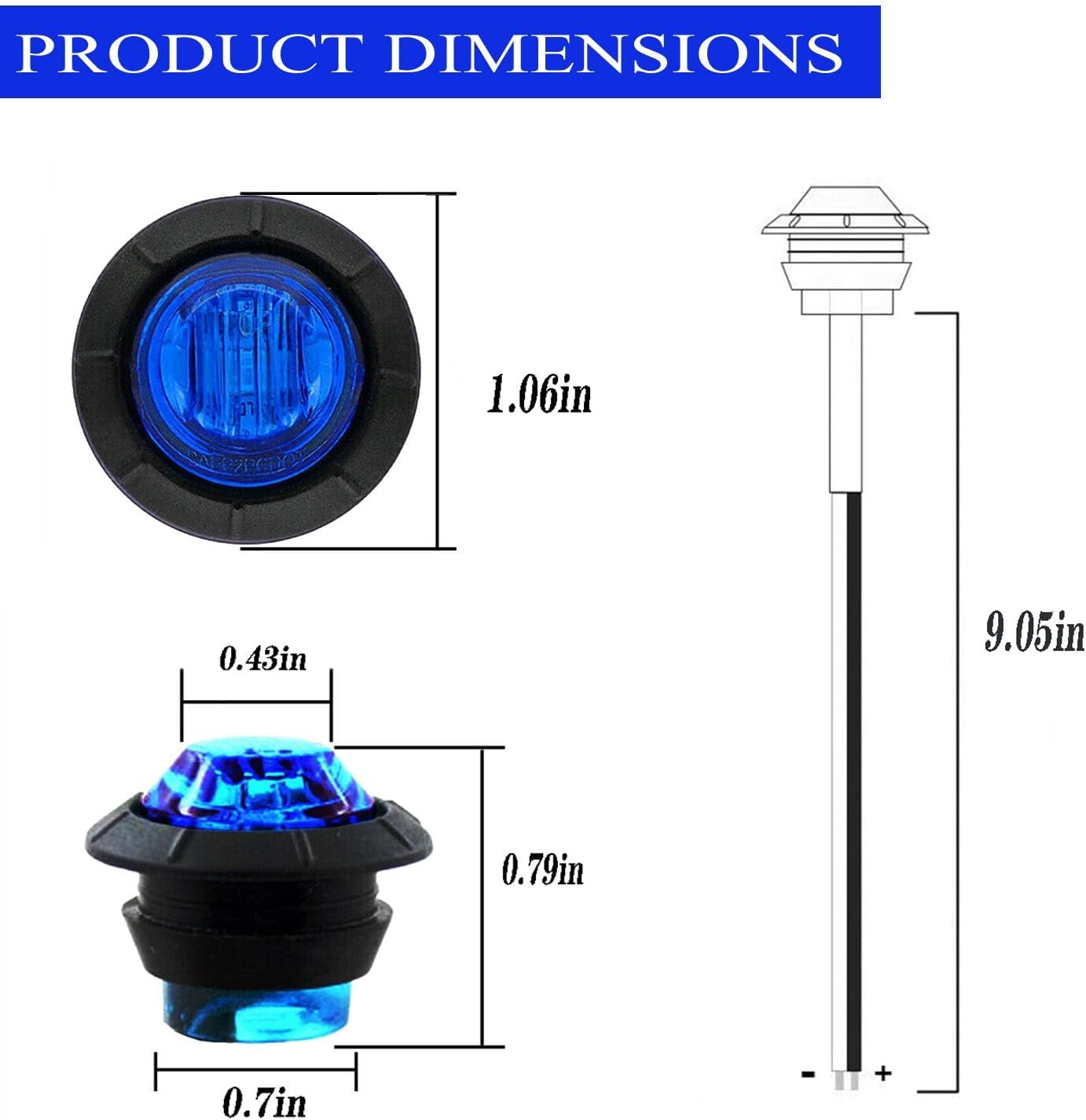 Indicatori LED GSRECY Da 3/4 Pollici - Impermeabili, 12V/24V, Per Auto, Camion, Barche - Foto 12