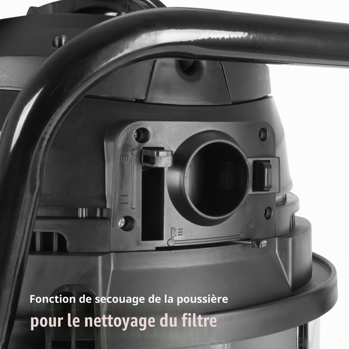STAHLWERK Aspirateur eau et poussière VCL-1400 ST - Aspirateur industriel de 1400 W avec cuve métallique de 60 L, fonction soufflerie, fonction secouer la poussière et arrêt de sécurité, aspirateur d'