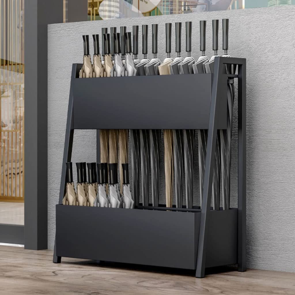Rohcghc One Color Umbrella Stand, Umbrella Stand Holder For Office Entryway, Integrated Metal Rack Free Standing Organizer With Drain Hole
