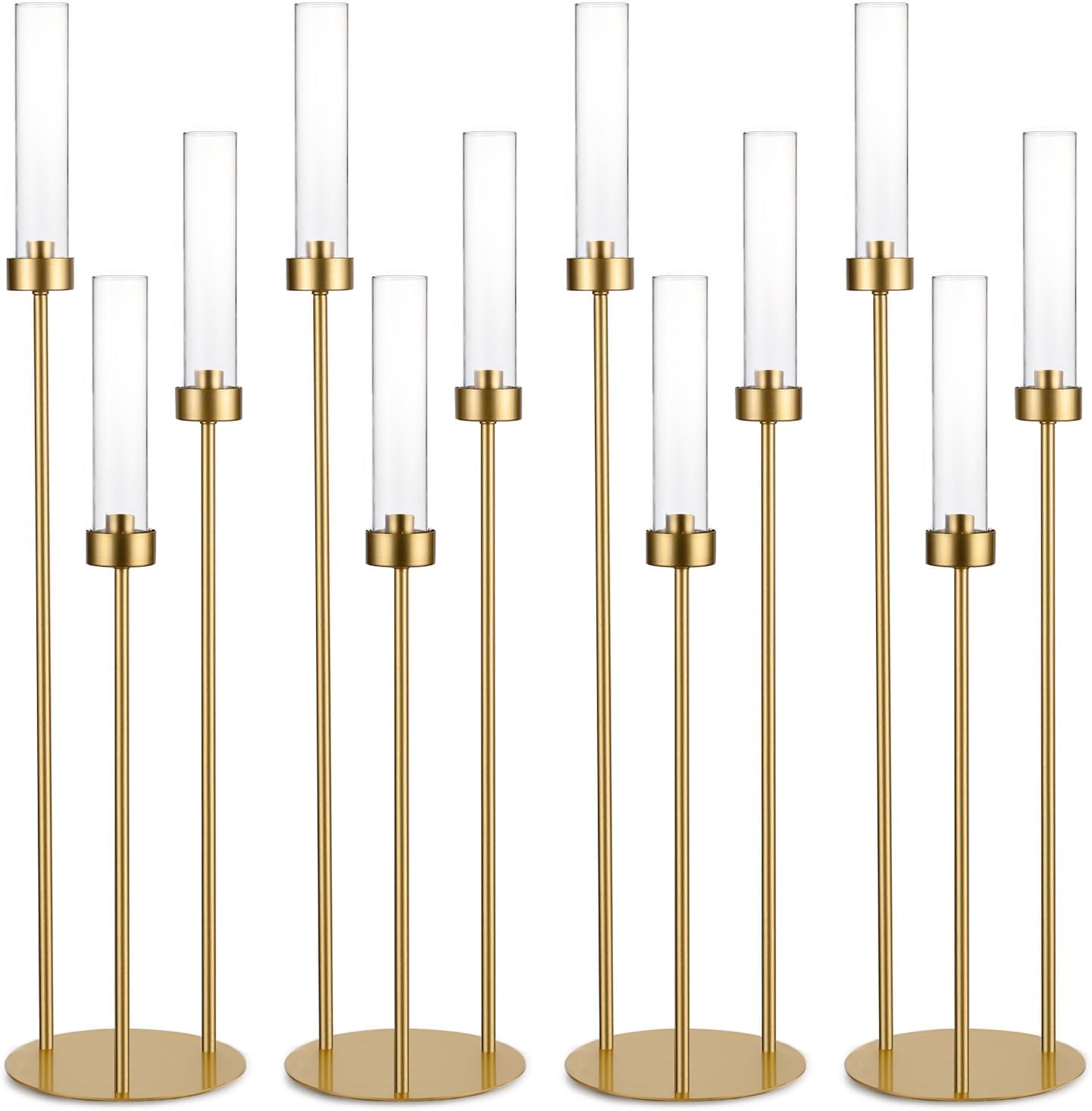 Gold Candelabra with Acrylic Shades