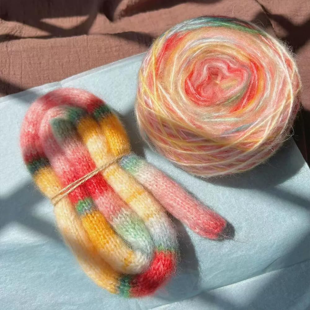 100 G Mohair-Garnknäuel, Für Selbstgemachte, Gestrickte Schals, Handschuhe Und Pullover,J
