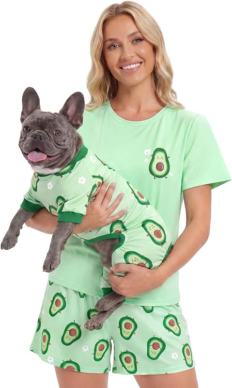 Pijama Macacão para Cães e Gatos XPUDAC com Estampa Avocado, Tamanho 2XL