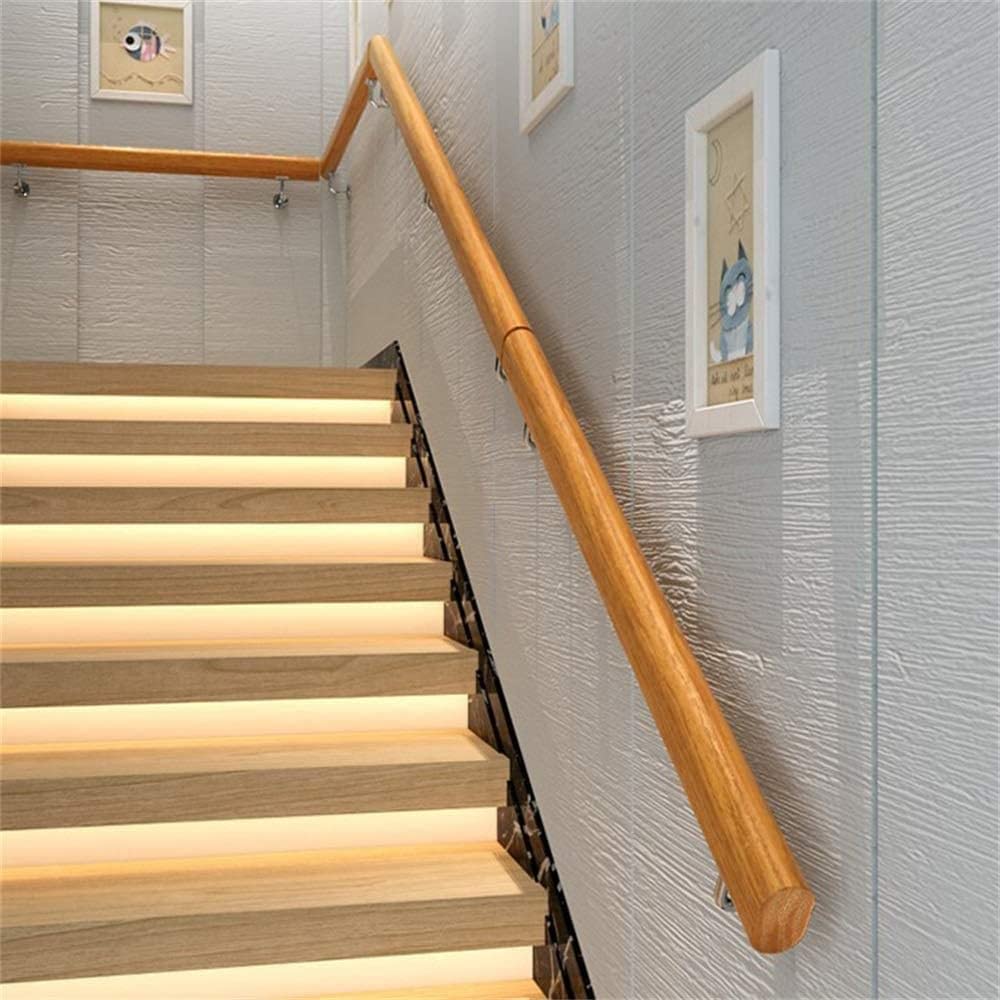 Rampe d'escalier ovale en pin massif de 320 cm pour villa et intérieur