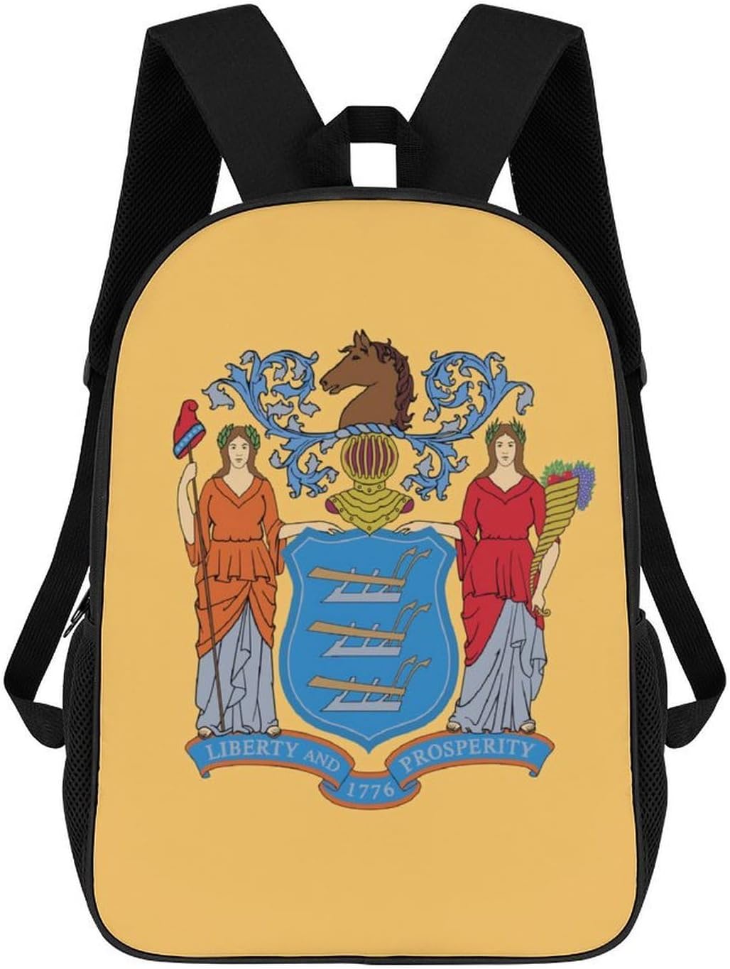 Flag of New Jersey Unisex Backpack 17" Casual Daypacks Simple Shoulders Bag for Camping Hiking Travel Gear