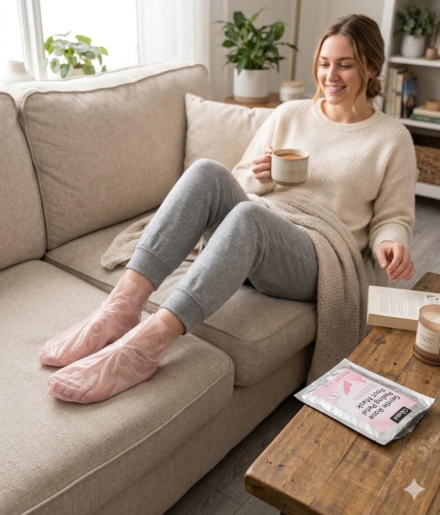 Honey Glow Foot Mask, 5 Pairs, Moisturizing Foot Care Socks for Dry Feet | Moisturizing Foot Care Socks for Everyday Self-Care