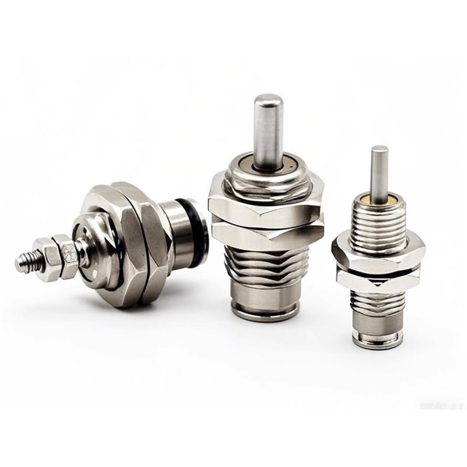Minicilindro neumático serie 15 con vástago roscado y carrera de 15mm