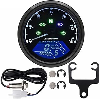 Mileage Fuel Gauge Universal Motorcycle 12000RMP Odometer Tachometer 1-4 Cylinders Motorbike Gauge Digital Dash