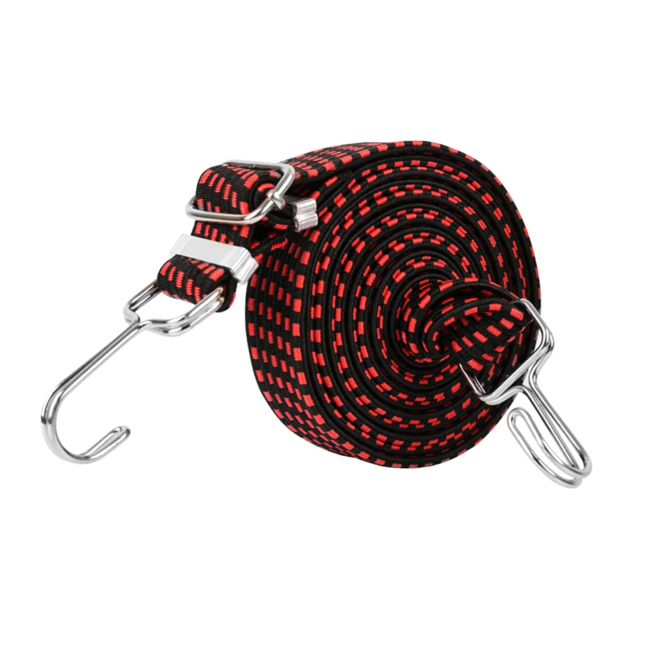 Cuerda de Salto Bungee para Bicicleta, Correas de Equipaje para Maletas Anchas, trinquete de Bicicleta, Correa de Amarre, Cuerda elástica, Banda elástica, mosquetón, Correa de Cuerda elástica (Rojo