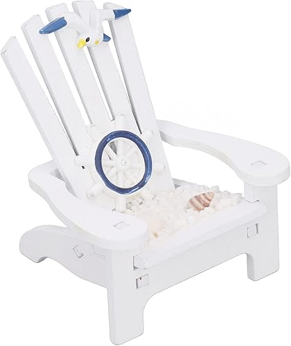 Mini silla de playa, mini silla de playa de madera de estilo náutico, silla de playa resistente de pino natural para la sala de estar, baño o