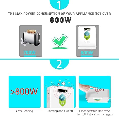Miniatura 3 de UMI Step Up 110v a 220v Convertidor de voltaje 800W para Europa y Asia 220-240V Uso de electrodomésticos en EE. UU. Canadá México - Transformador de