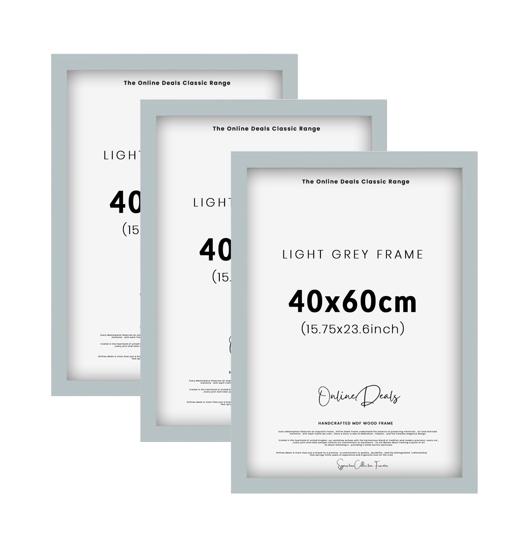 Online Deals Light Grey Pack Of 3 Mdf Poster Frame (40 X 60 Cm) 24X16 Inch For Interior Wall Wallpaper Art & Café Wall Décor, Mdf Wood, Secure Hanging Hooks [ ]