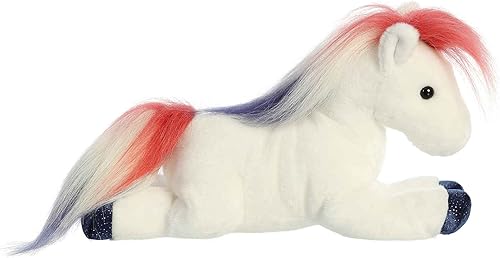Miniatura 3 de Aurora Adorable Flopsie Banner - Animal de peluche con diseño de caballo, facilidad para jugar, compañeros intemporales, color blanco, 12 pulgadas