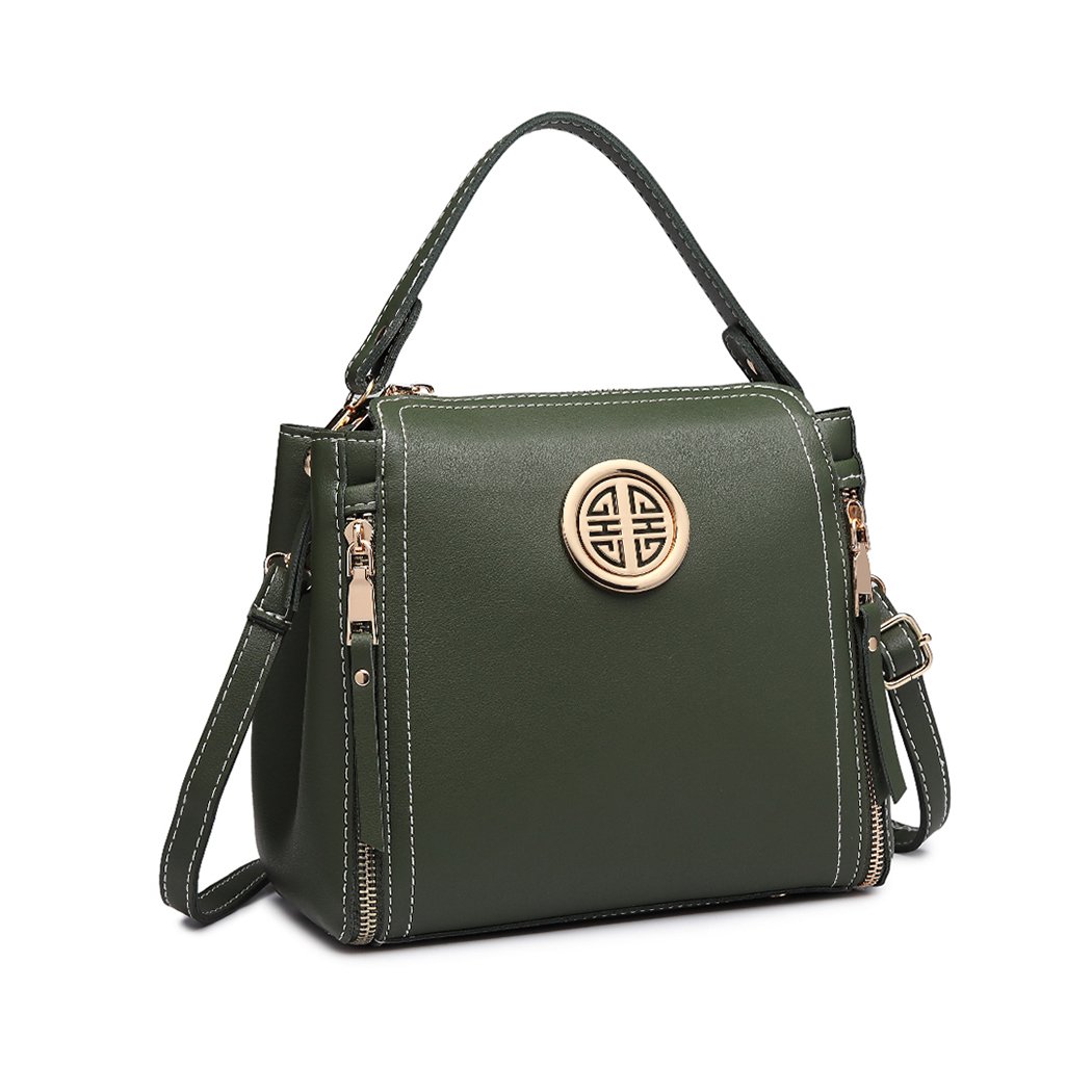 Miss Lulu Women Handbags Pu Leather Casual Travel Ladies Top Handle Crossbody Shoulder Messenger Bag Tote (Green), E1851