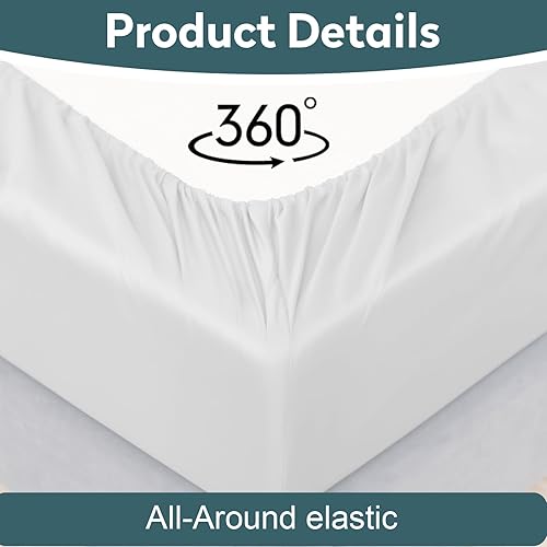 Miniatura 10 de Toodou Sábanas bajeras de tamaño individual de color azul marino la sábana bajera ultrasuave de bolsillo profundo con elástico en todo el contorno