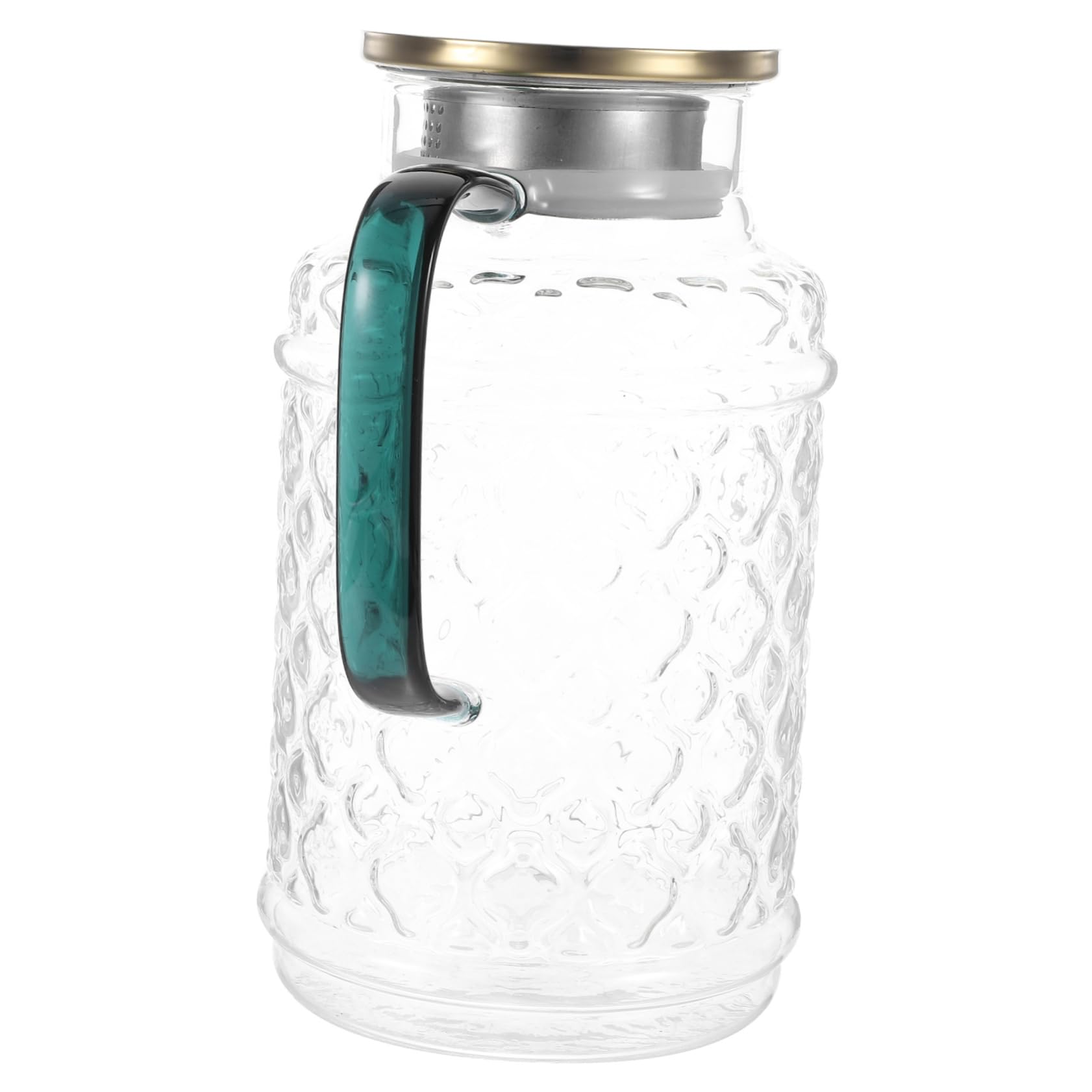 VALICLUD Jarra de Agua de Vidrio con Tapa de Madera 1,7 L Vidrio Grueso Resistente para Bebidas Frías y Calientes Uso Doméstico Familiar