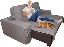 Capa p/Sofá Retrátil e Reclinável em Tecido Gorgurão - Veste Sofás de 1,96m até 2,35m Cor:Cinza