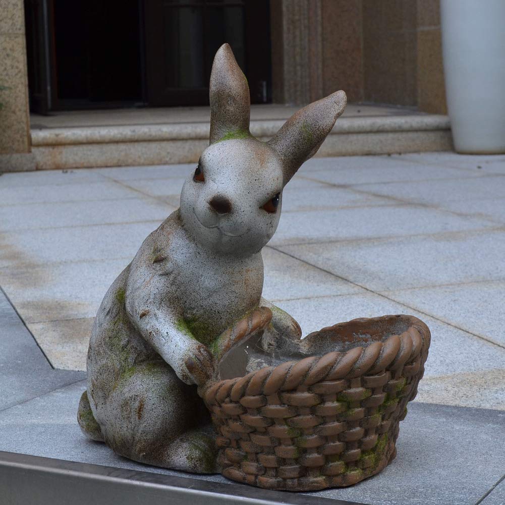 Statue de lapin pour embellir un jardin vide, sculpture décorative peinte à la main