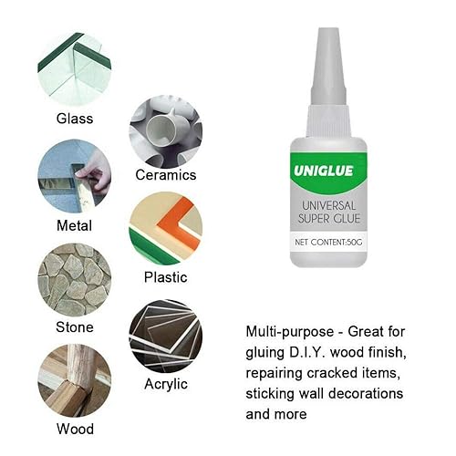 Miniatura 2 de Uniglue - Pegamento aceitoso de alta resistencia para soldadura de plástico, madera, cerámica, metal, súper pegamento universal, seco solo en 6-10