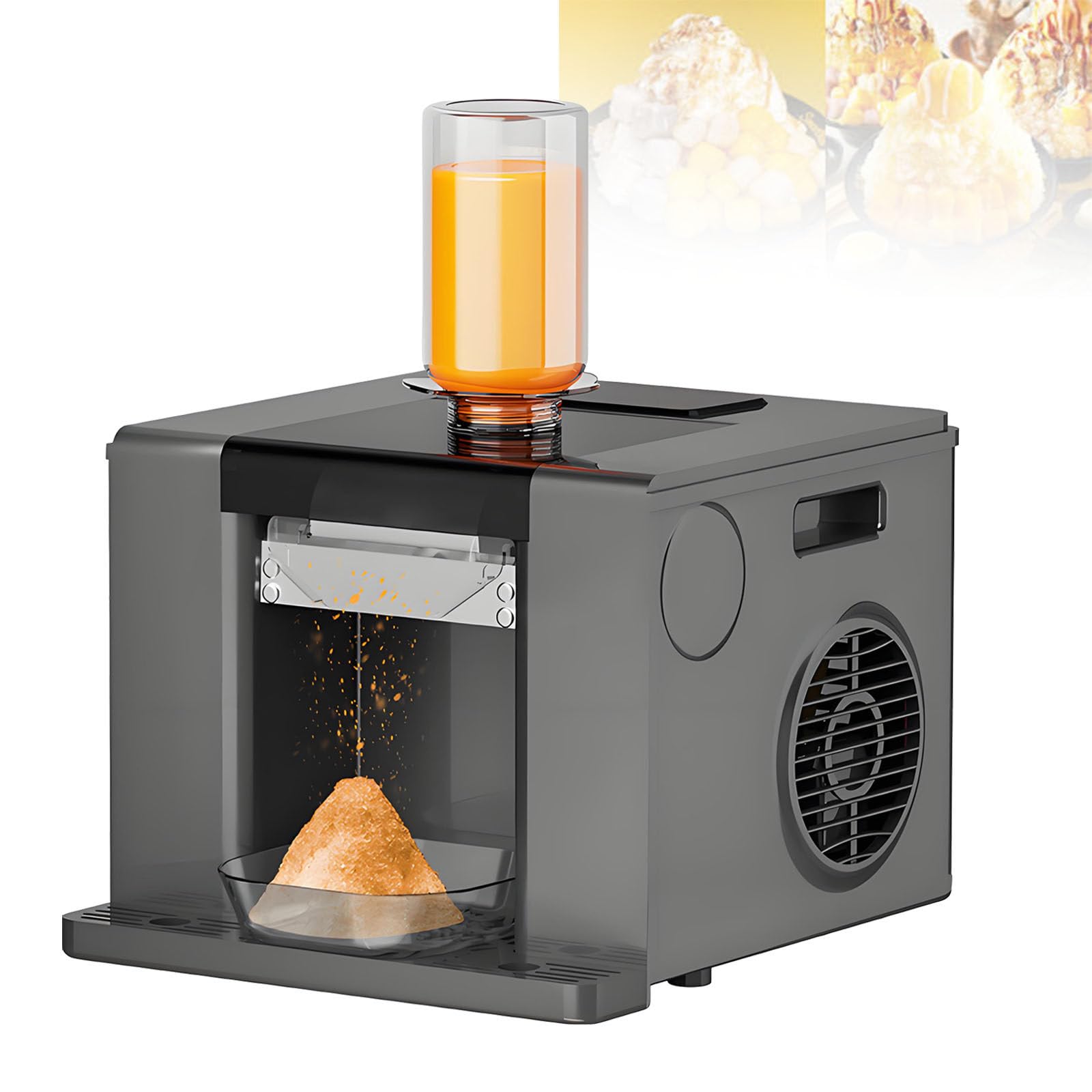 DzkZen Snowflake Ice Machine, Shaved Ice Machine, Touchscreen Panel, Self-Cleaning, Efficient Ice Crushing for Smoothies and Desserts Grey